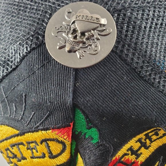 Ed Hardy Black Snapback Trucker Hat Dedicated To The One I Love Embroidered Logo - Picture 3 of 6